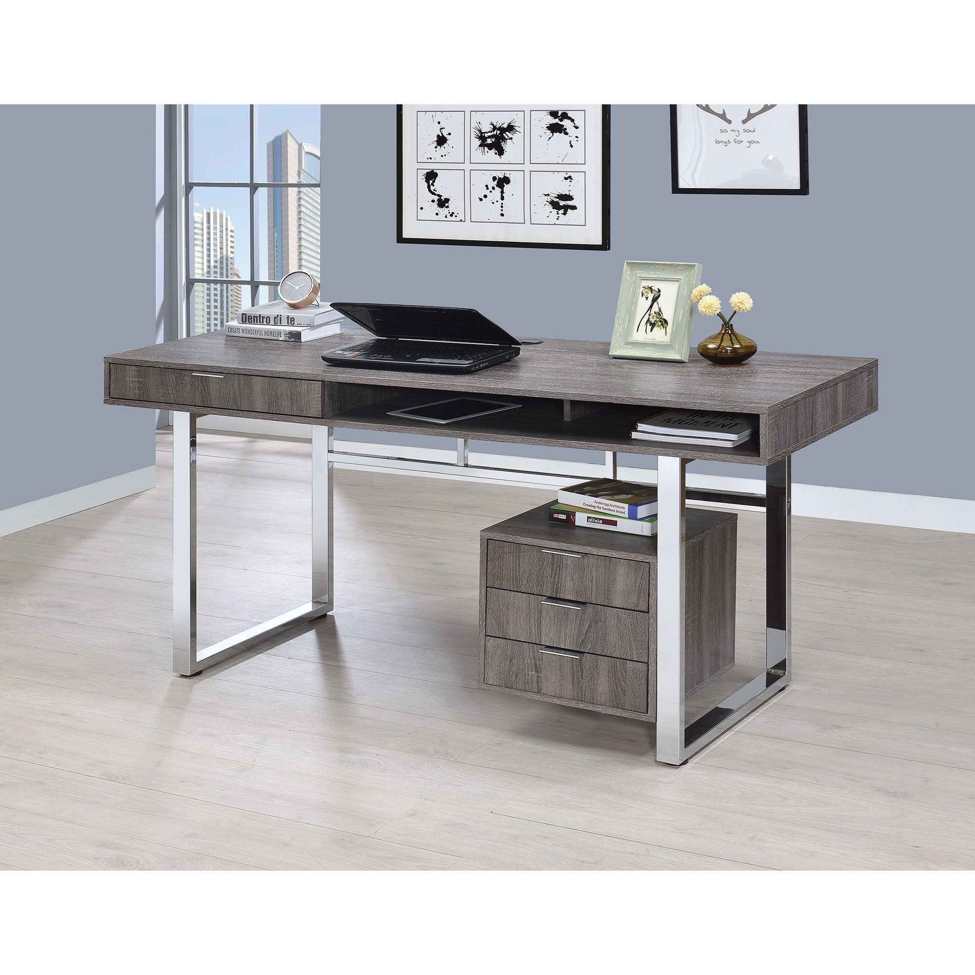 Coaster 801897 Contemporary Desk with Smooth Finish Value City